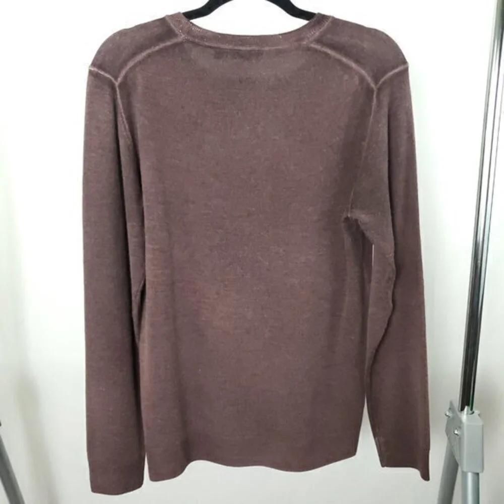 Men's 7 For All Mankind 100% Wool Distressed/Burnout Effect Fine Knit Sweater S